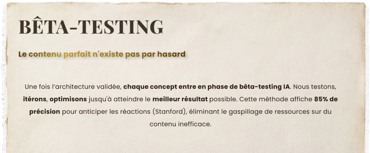 Bêta-Testing IA — Point Bonus prédiction performance contenu viral